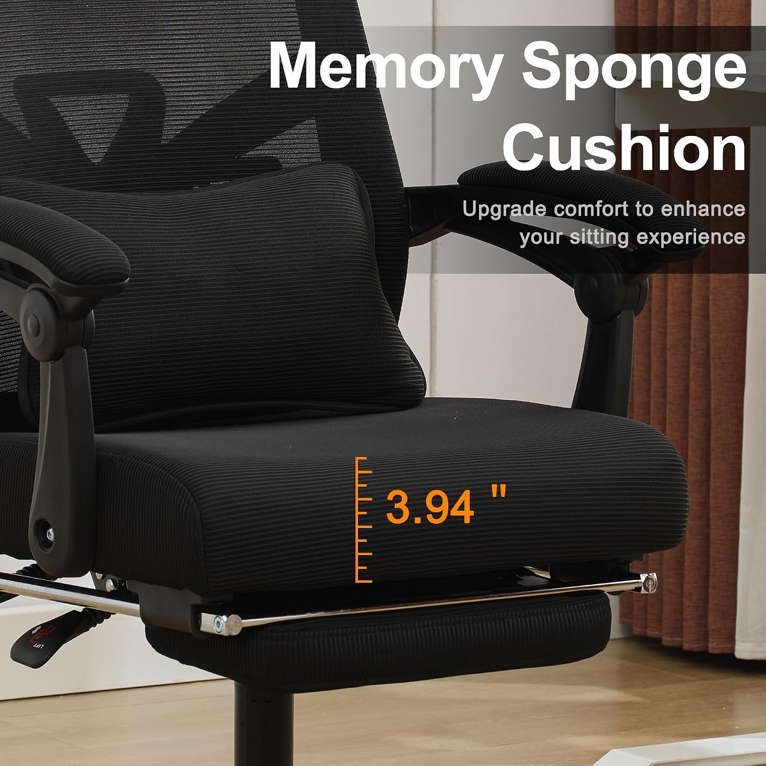 Qulomvs Ergonomic Office Chair with Footrest Home Office Desk Chair with Headrest and Backrest Adjustable Mesh Computer Desk Chair with Wheels 360 Swivel Task Chair