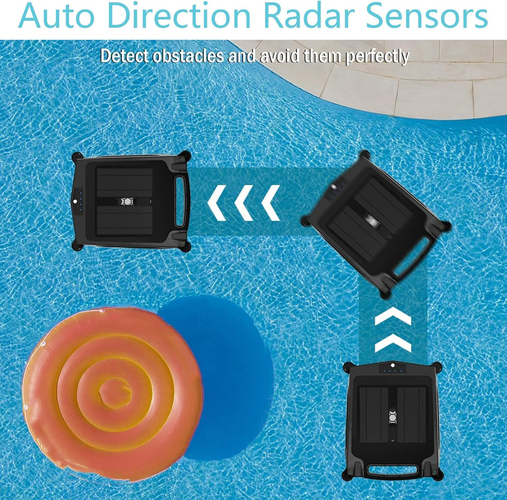 Pool Cleaner Robot, Solar Rechargeable Dual-Mode Pool Cleaning Robot, Cordless Robot Pool Cleaner, Solar Automatic Robot Pool Skimmer