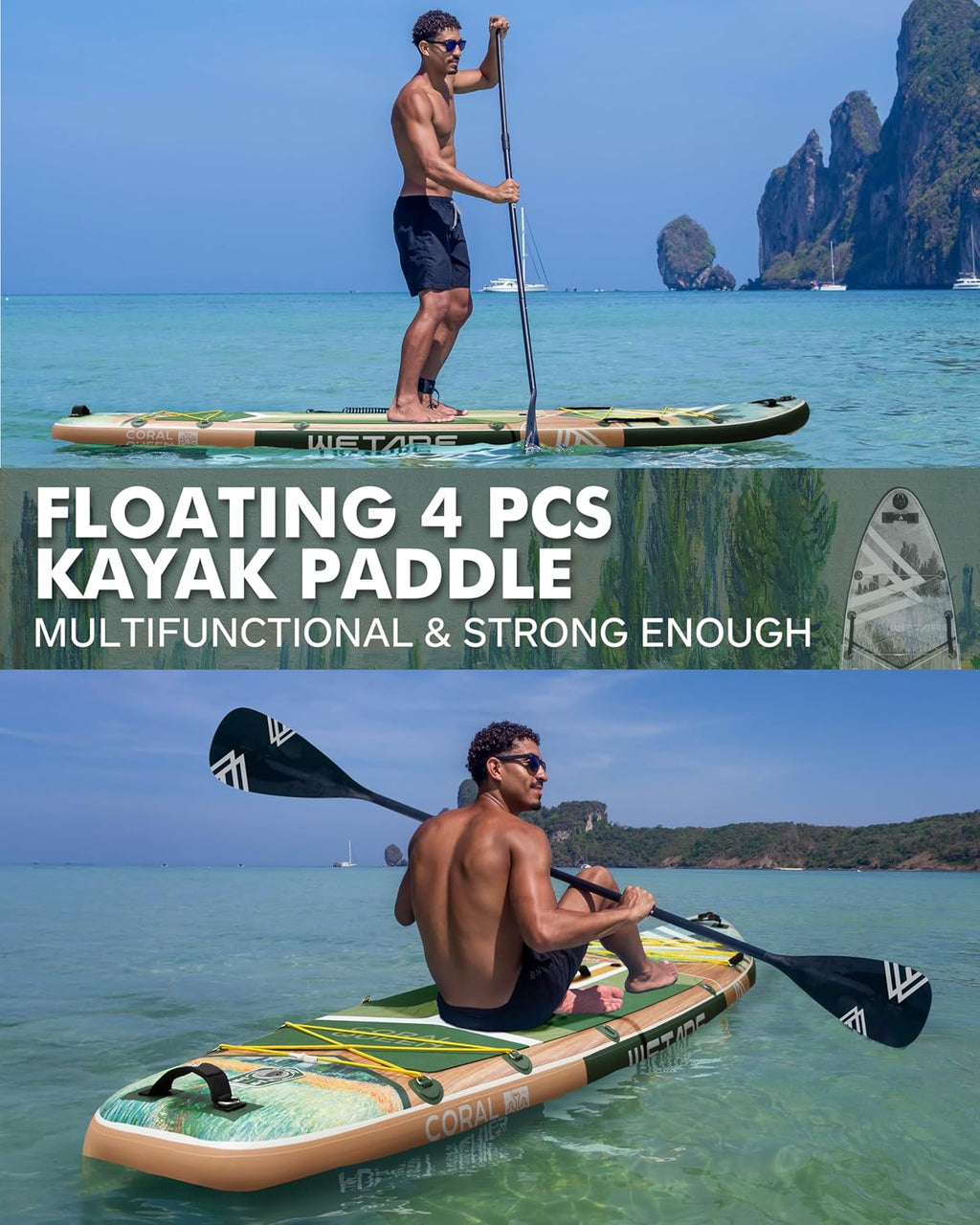 11'6'x35' Inflatable Paddle Board, 450lbs Extra Wide Stand Up Sup Board for Adults, Blow Up Paddleboard Kayak Non-Slip Stable Deck Boat for Yoga Fishing Surf
