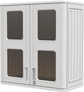 Mrosaa Indoor Outdoor Storage Cabinet Waterproof with Shelf, 13.3' D x 28.9' W x 30.1' H, Lockable Cabinet for Indoor/Outdoor/Garage Storage for Garden Tools/Lawn Care Accessories, White
