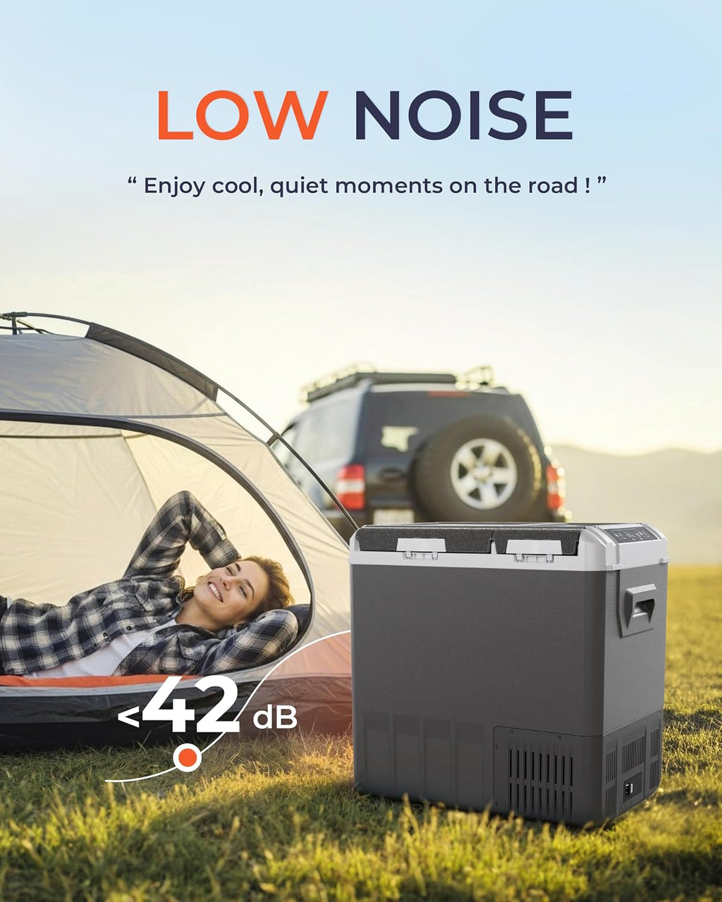 EKOJUCE 12 Volt Car Refrigerator, 59QT Electric Cooler, Dual Zone Portable Freezer with 12/24V DC & 100-240V AC, -4℉-68℉, Car Fridge for Truck Camping Travel RV Road Trips