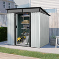 6X5 FT Outdoor Storage Shed, Waterproof Metal Garden Sheds with Lockable Door, Steel Tool Storage Buildings Shed & Outdoor Storage House for Garden, Backyard, Patio, Lawn, Trash Cans(White + Black)