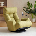 360° Swivel Floor Gaming Chair with 5 Position Adjustable, Folding Gaming Sofas with Phone Holder & Pockets, Cushion Padded Chaise Lounge Chair for Adults, Home Office Floor Leisure Chairs, Green