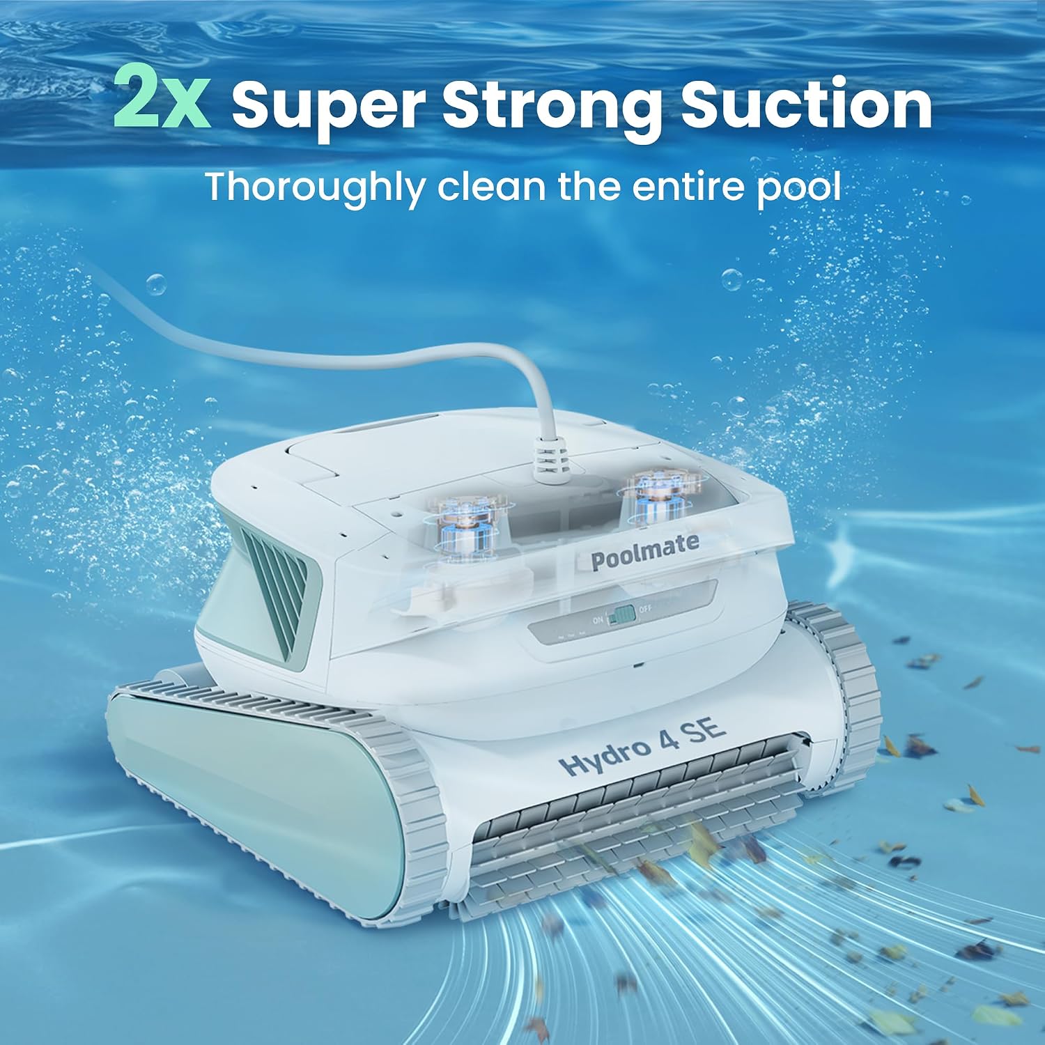 Chasing Hydro 4 SE Corded Robotic Pool Cleaner, 150W 180μm Class Basket Filter Pool Vacuum with Climbing Walls & Floors, Ideal for Inground Pools Up to 40FT Long Cable