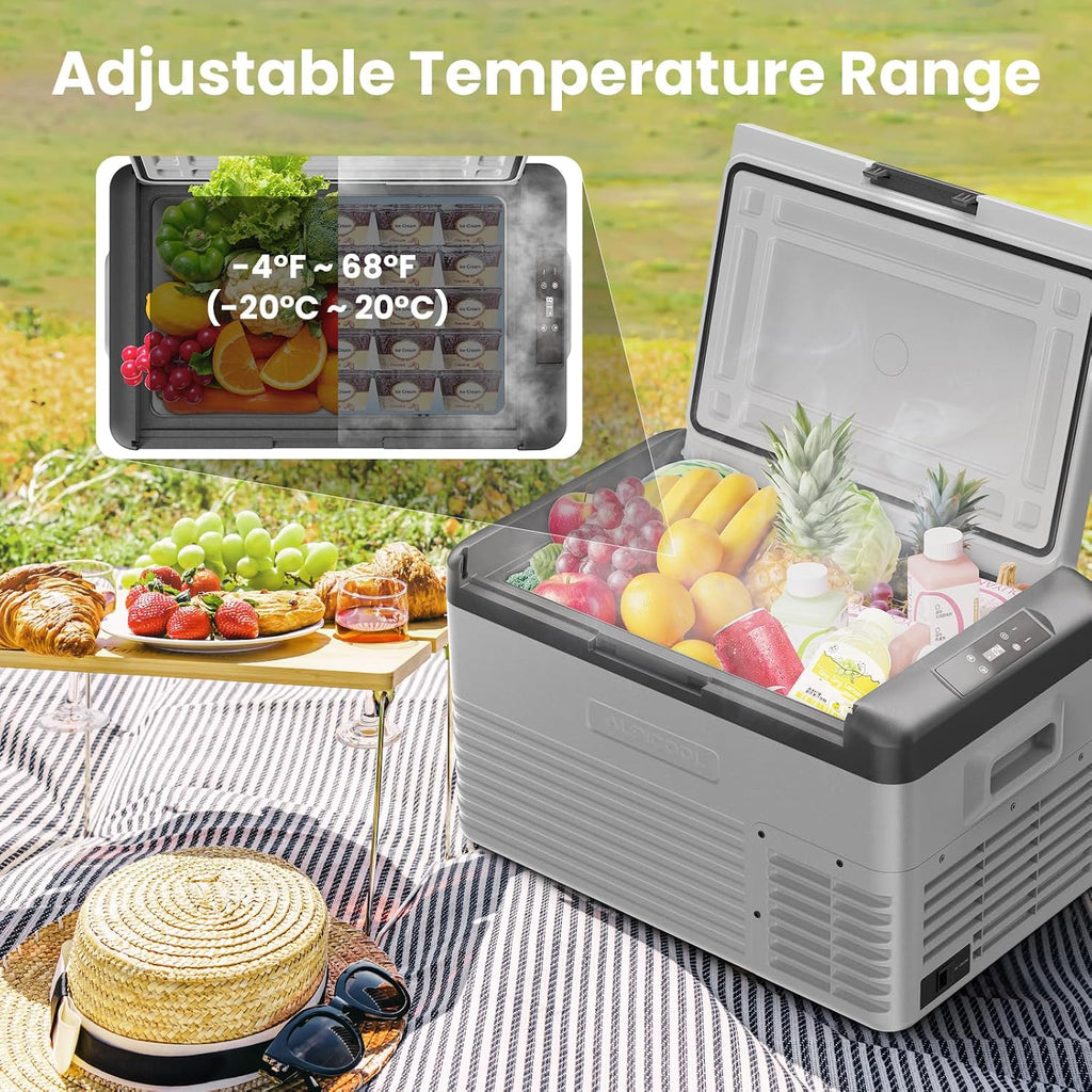 ALIPICOOL Electric Cooler 12 Volt Portable Refrigerator for Car, 29 Quart Car Fridge, Single Zone Car Freezer Cooler 12/24V DC, 110~240V AC for Camping，Overlanding, RV, Truck, -4℉ to 68℉ (CL30）
