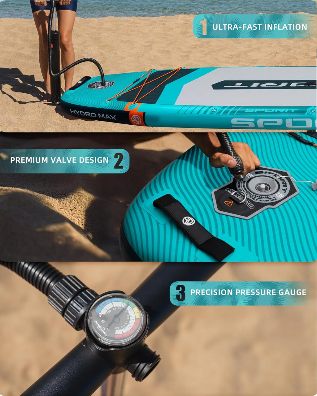11'6' x 35' Extra Wide Inflatable Paddle Board for Adults, 450 lb Capacity Wide Stable Stand Up Paddle Board, 2–3 Person SUP, Heavy Duty 22 PSI, US Fin, Kayak D Rings, Large Stable Paddleboard