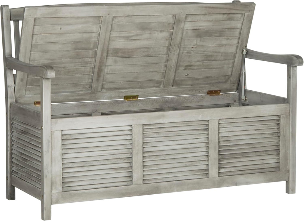 Safavieh Outdoor Collection Brisbane Grey Storage Bench