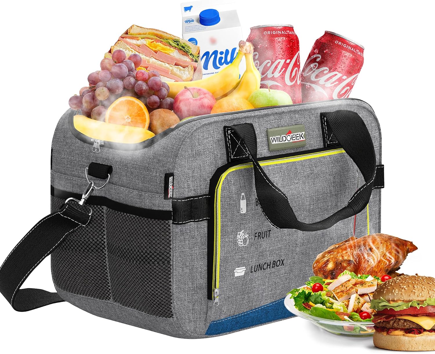 Electric Cooler Bag, Portable Electric Cooler, Foldable Heater Bag, Powered 12 Volt AC/DC Compatible, for Cooling Pre-Cooled Food & Drinks