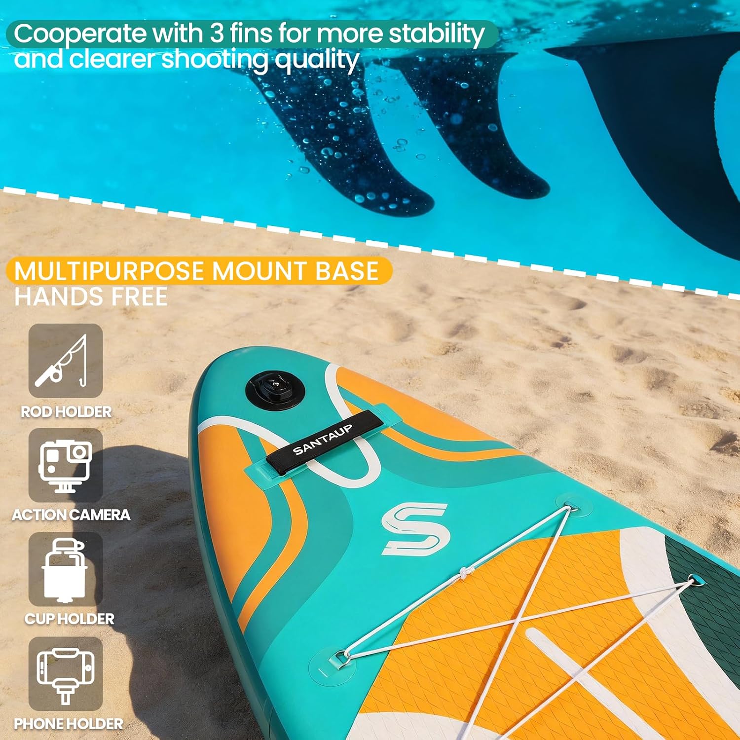 10'6'/11'Wide Inflatable Stand Up Paddle Board for Adults & Youth of All Skill Levels, with Premium SUP Paddleboard Accessories, Anti-Slip EVA Deck