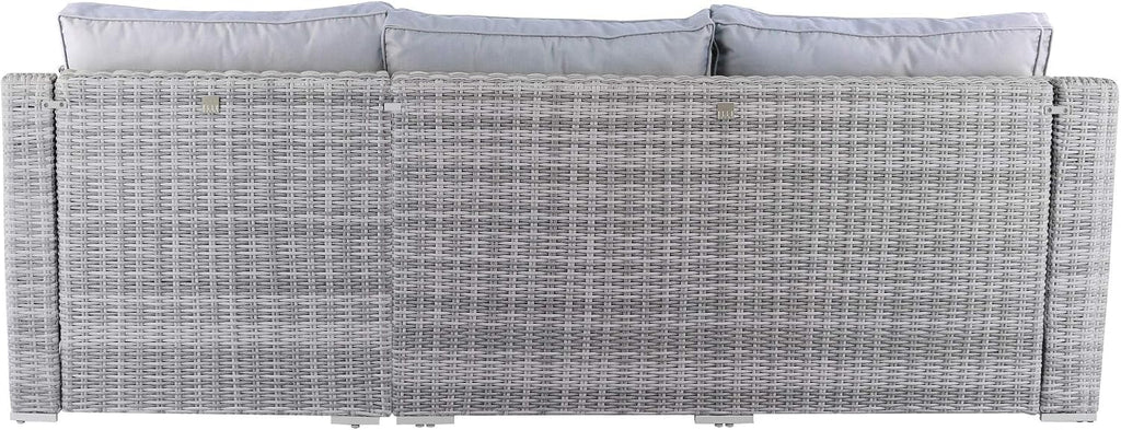 Elle Decor Vallauris Patio Outdoor Furniture Collection, Premium All Weather Wicker, Storage Sectional, Gray