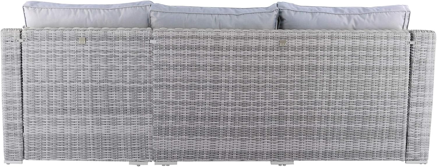 Elle Decor Vallauris Patio Outdoor Furniture Collection, Premium All Weather Wicker, Storage Sectional, Gray