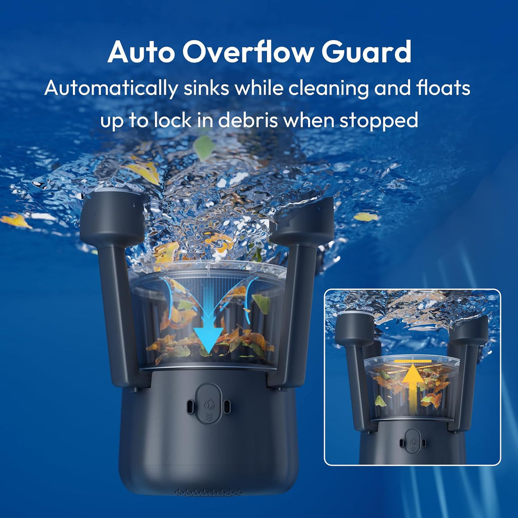 BUBLUE F10 Robotic Surface Skimmer, Pool Cleaner with Powerful Suction, Dual Motor, 5L Filter, Dual Cleaning Modes,App Control,One-Tap Docking, AI Navigation, Ideal for In-Ground & Above-Ground Pools