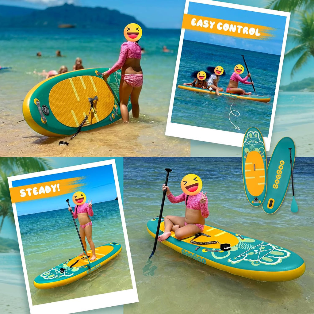 Kids Stand Up Paddle Board with Inflatable SUP Accessories, Durable, Lightweight, Wide Stable Design, Non-Slip Comfort Deck,Inflatable Paddle Board for Kid & Youth