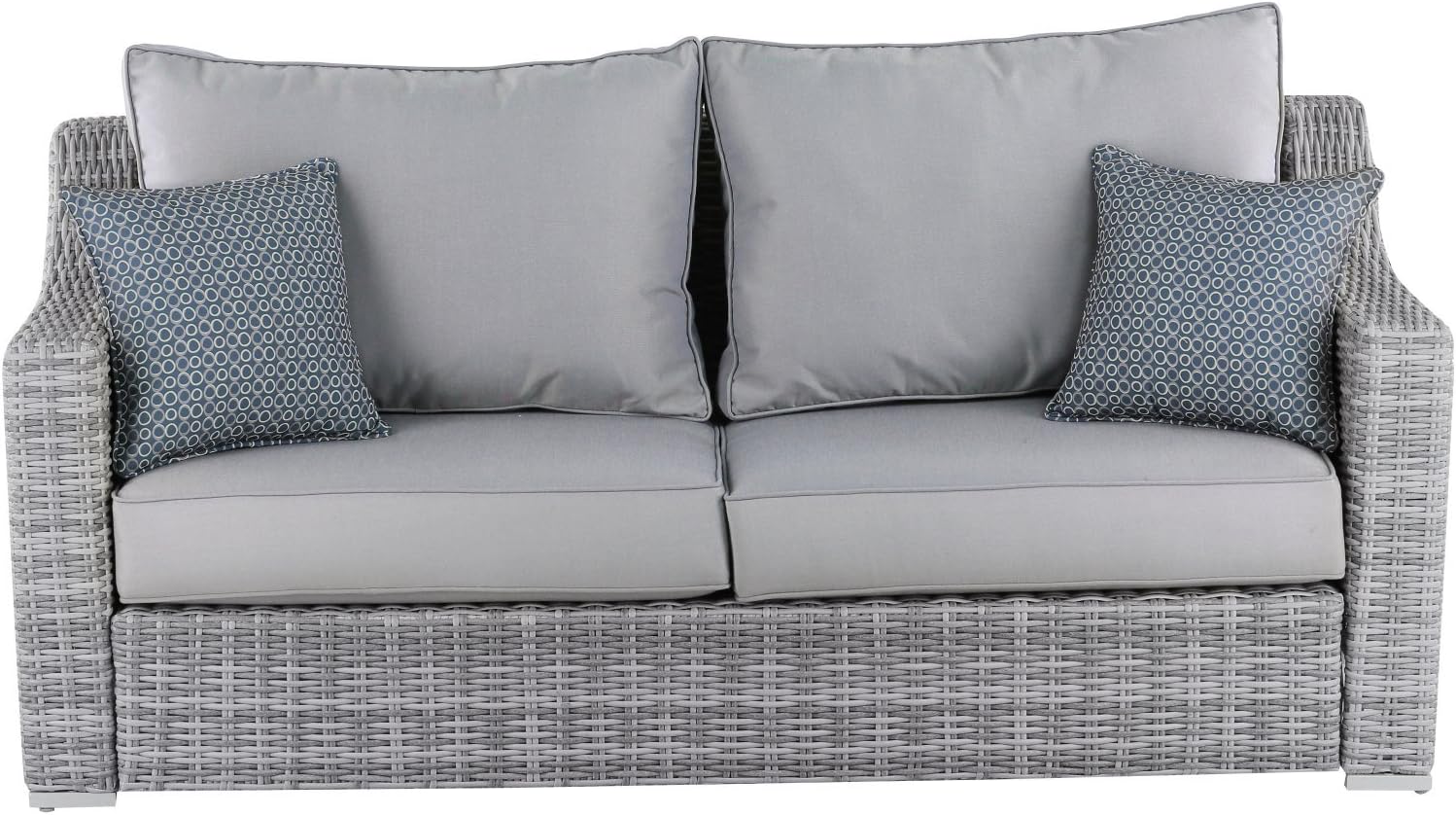 Elle Decor Vallauris Patio Outdoor Furniture Collection, Premium All Weather Wicker, Sofa, Gray