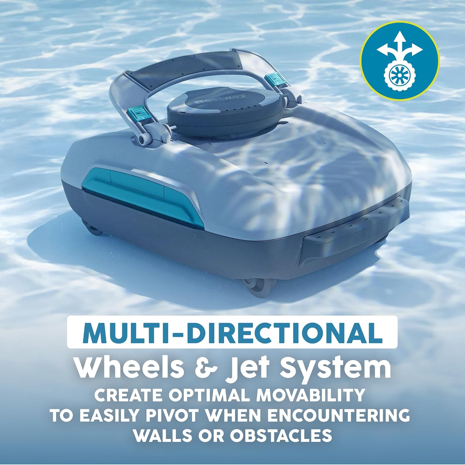 Bestway AquaTronix Pro G300 Automatic Robotic Pool Vacuum and Surface Skimmer Cleaner, Cordless Pool Robot, 120-Min Runtime, Cleans Pool Floor and Waterline, Self-Parking