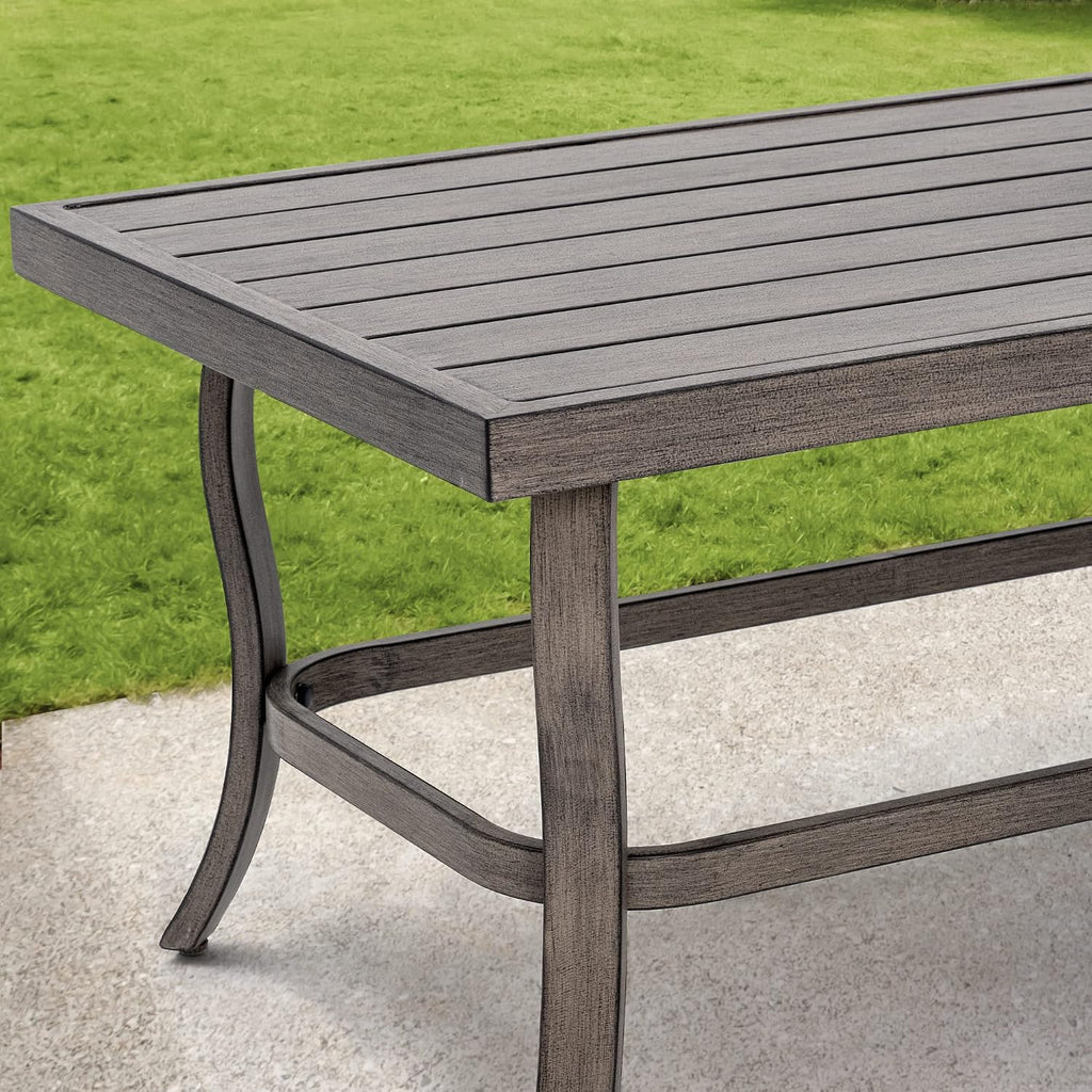 HAPPATIO 10 Piece Aluminum Patio Furniture Set, 3-Seat Outdoor Couch and Loveseat, All-Weather Outdoor Sectional Sofa with Swivel Armchairs and Ottomans, Garden Conversation Set(Gray)