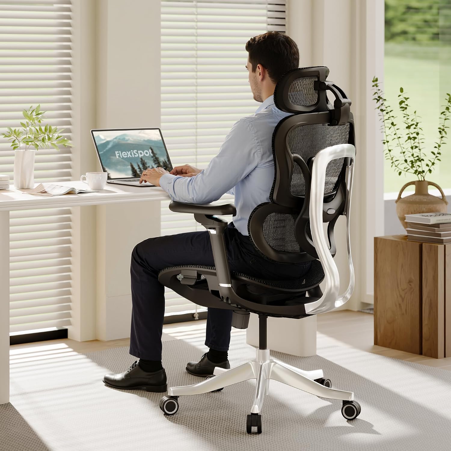 FLEXISPOT ErgoX Max Ergonomic Office Chair Black - Aluminum Alloy Frame & Base, 661 lb Capacity, 5D Armrests, 4D Adaptive Lumbar & 4D Headrest 1