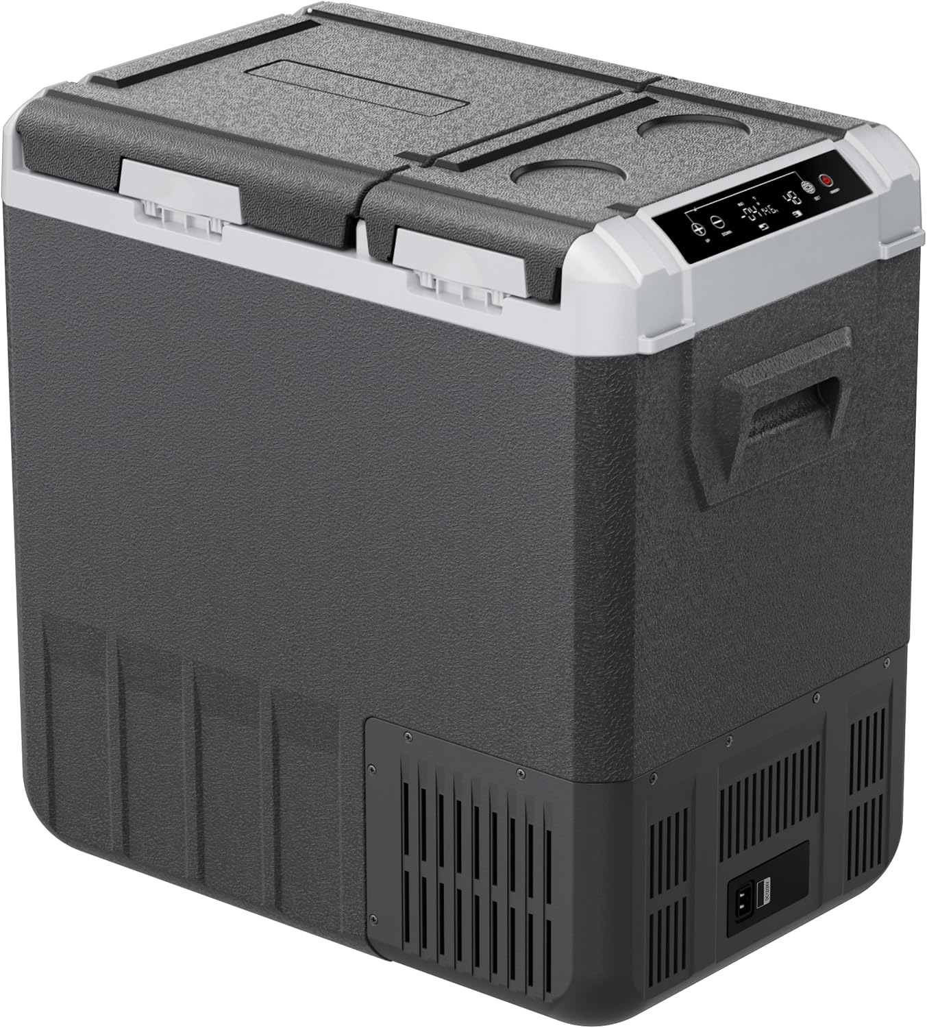 EKOJUCE 12 Volt Car Refrigerator, 59QT Electric Cooler, Dual Zone Portable Freezer with 12/24V DC & 100-240V AC, -4℉-68℉, Car Fridge for Truck Camping Travel RV Road Trips