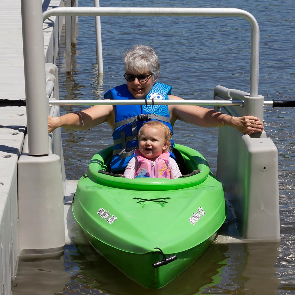 Personal Kayak Launch Station to Safely Launch Kayaks, Canoes, and Stand Up Paddle Boards, for Fixed Docks, 85-Inch x 48-Inch x 50-Inch, Gray
