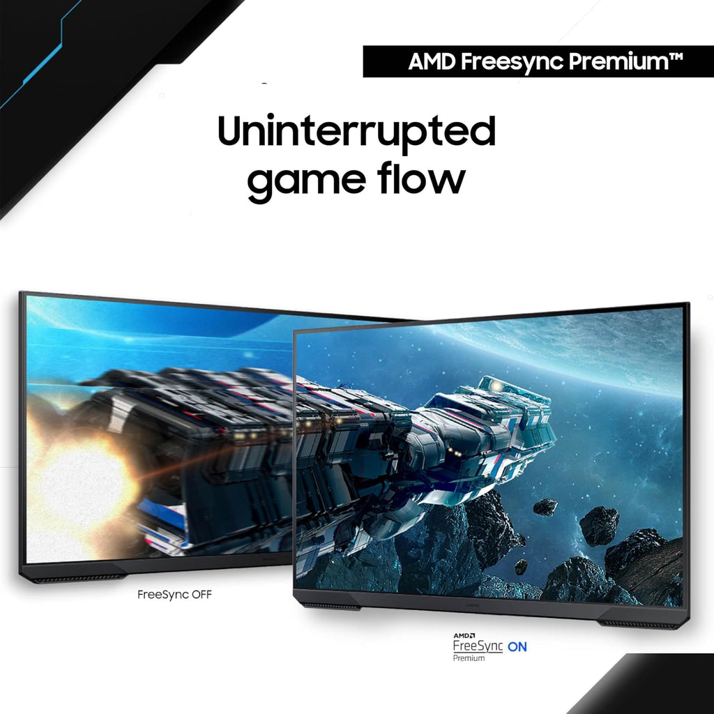 SAMSUNG 27-Inch Odyssey G51C Series QHD Gaming Monitor, 165Hz, 1ms, VESA Display HDR10, AMD FreeSync Premium, Black Equalizer, Virtual Aim Point, LS27CG512ENXZA