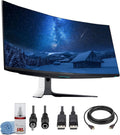 Dell Alienware AW3423DW 34.2″ QD-OLED 1440p HDR 175Hz Curved Gaming Monitor (Lunar Light) | G-SYNC Ultimate UltraWide Display + DisplayPort Cable + Headphone Extender + HDMI Cable + Cleaning Kit