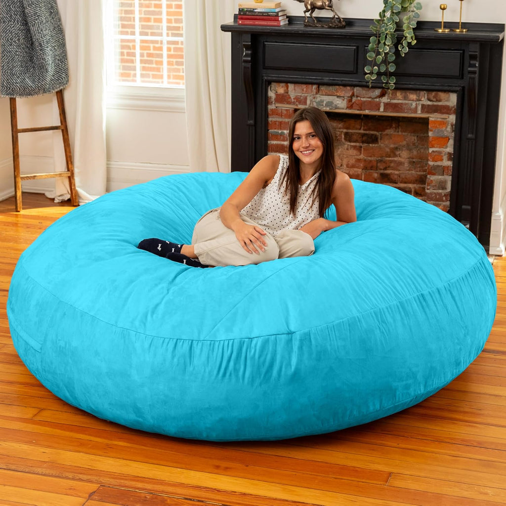 Jaxx 6 Foot Cocoon - 2-in-1 Convertible Bean Bag Bed & Large Bean Bag Chair for Adults, Microsuede Teal