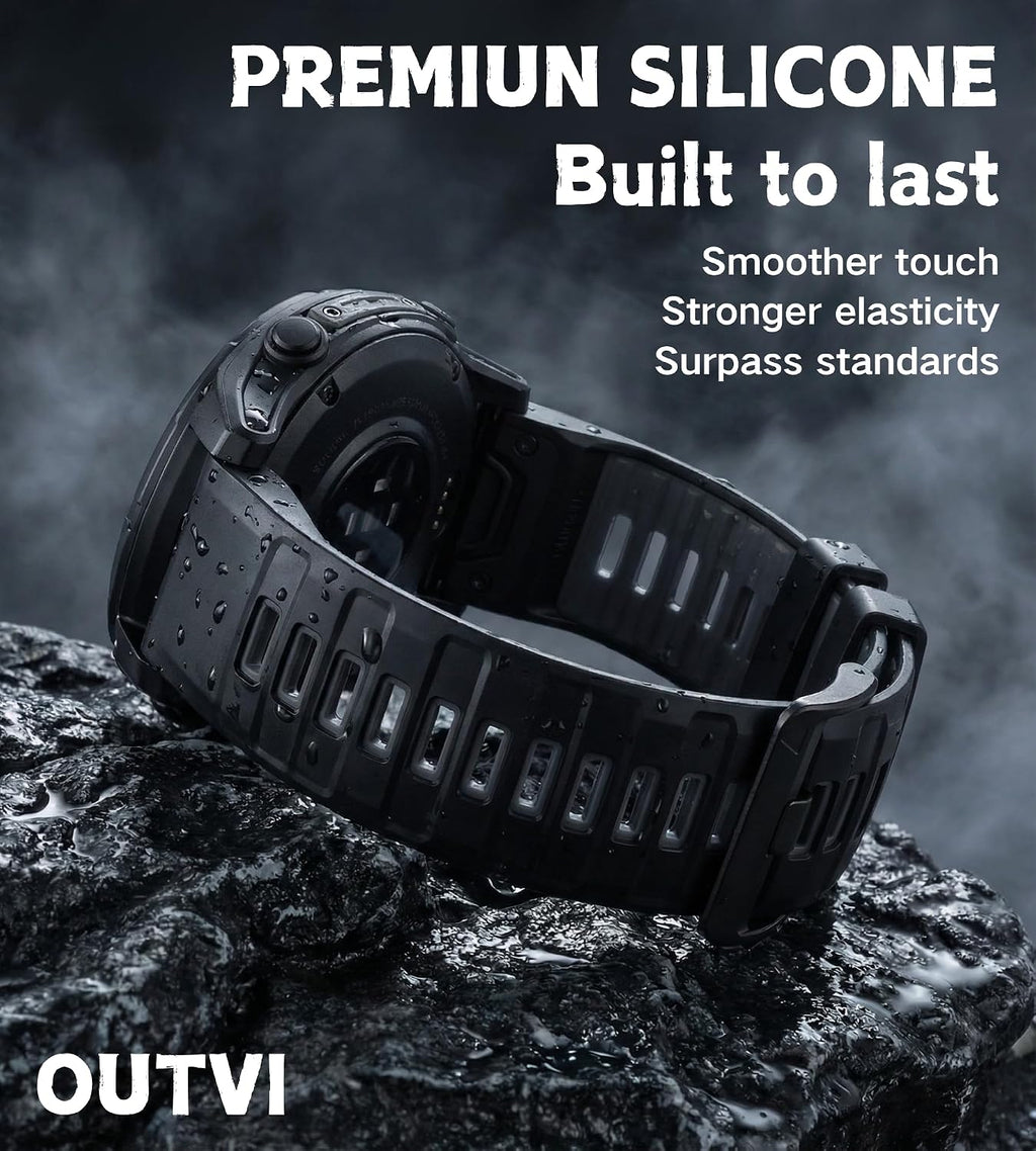 for Fenix 5/Fenix 6/Fenix 7 Band 22mm Silicone – Quickfit 22 Watch Bands for Garmin Fenix 8 47mm/Fenix 5 Plus/Fenix 6 Pro/Fenix 7 Pro Sapphire Solar/Forerunner 935– Soft Rugged Sports Strap Men Women