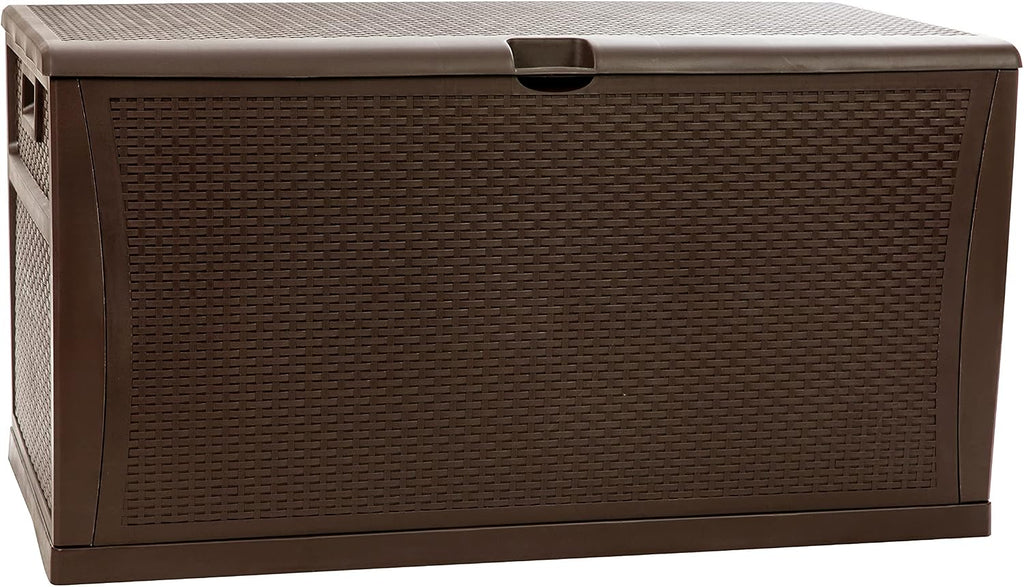 Flash Furniture 120 Gallon Plastic Deck Box - All-Weather Patio Storage and Organization for Throw Pillows, Pool Toys or Garden Tools