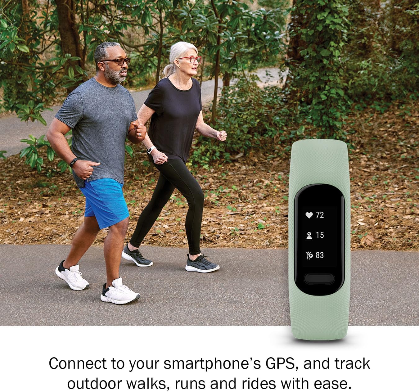 Garmin vivosmart 5 Fitness Tracker, Long-Lasting Battery, Wrist Heart Rate, Sleep Tracking, Smart Notifications, Compatible with Phone GPS, Mint, Signature Series Charger Bundle