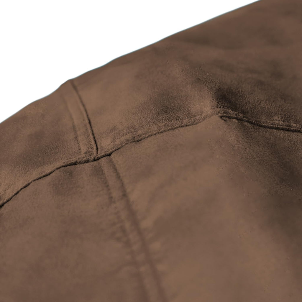 Lumaland Luxurious Giant 6ft Bean Bag Chair with Microsuede Cover - Ultra Soft, Foam Filling, Washable XL Bean Bag Sofa for Kids, Teenagers, Adults - Sack Chair for Dorm, Family Room - Brown