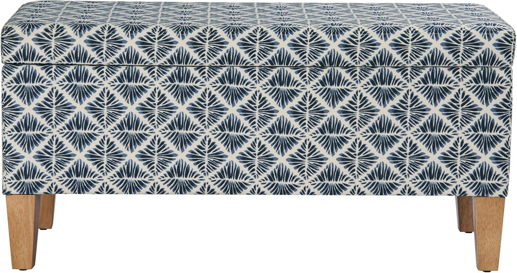 HomePop Large Decorative Storage Bench - Blue Geometric Pattern
