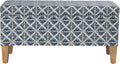 HomePop Large Decorative Storage Bench - Blue Geometric Pattern