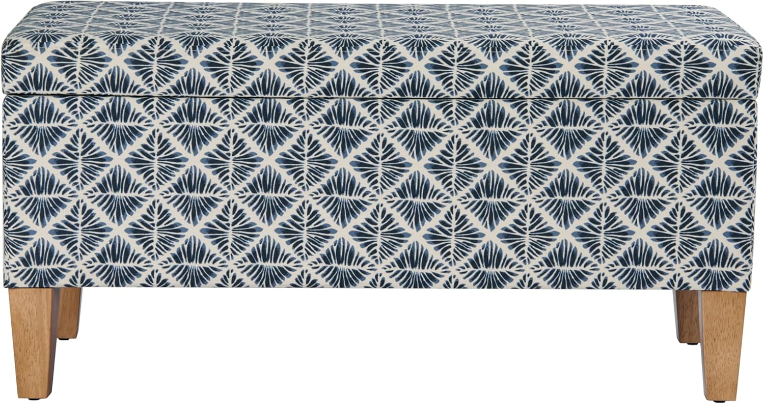 HomePop Large Decorative Storage Bench - Blue Geometric Pattern