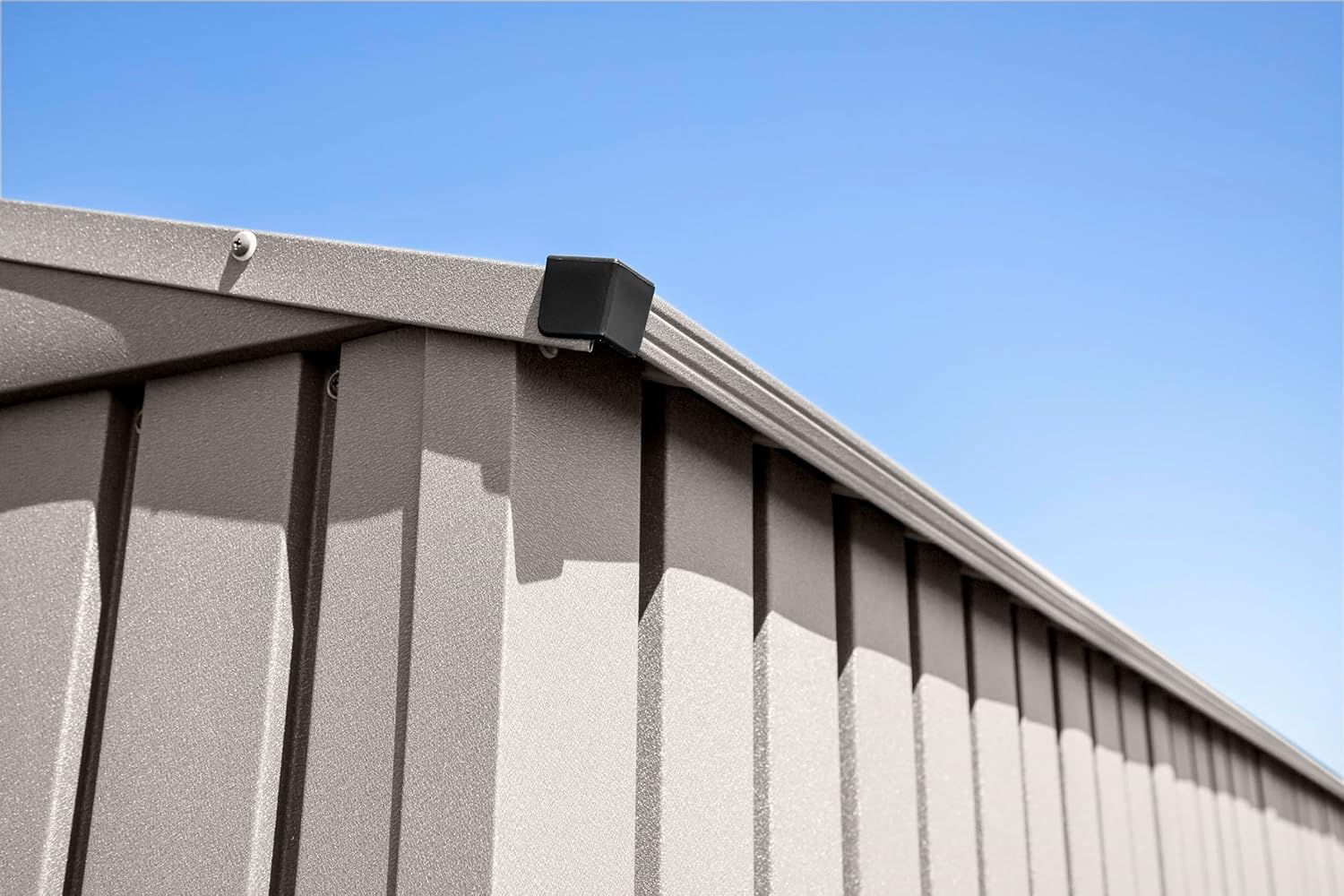 Arrow Shed Elite 10' x 14' Tall Outdoor Steel Storage Shed with High Gable and Lockable Doors Storage Building, Cool Grey