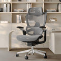 Ergonomic Office Chair with Adjustable 3D Lumbar Support, Mesh Computer Chair 5D Armrests, Home Desk Chair with 4D Headrest, 90-130°Tilt, BIFMA Certified, Model Zen (Grey)
