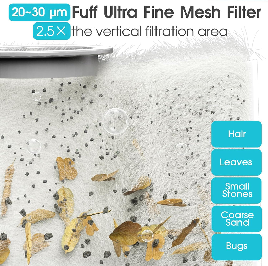 Cordless Pool Vacuum-25 Micron Fluff Ultra Fine Filter, True Powerful Suction 18.9GPM,1H Runtime, Handheld Rechargeable Hot Tub Cleaner with Poles for Above Ground&Inground Pool