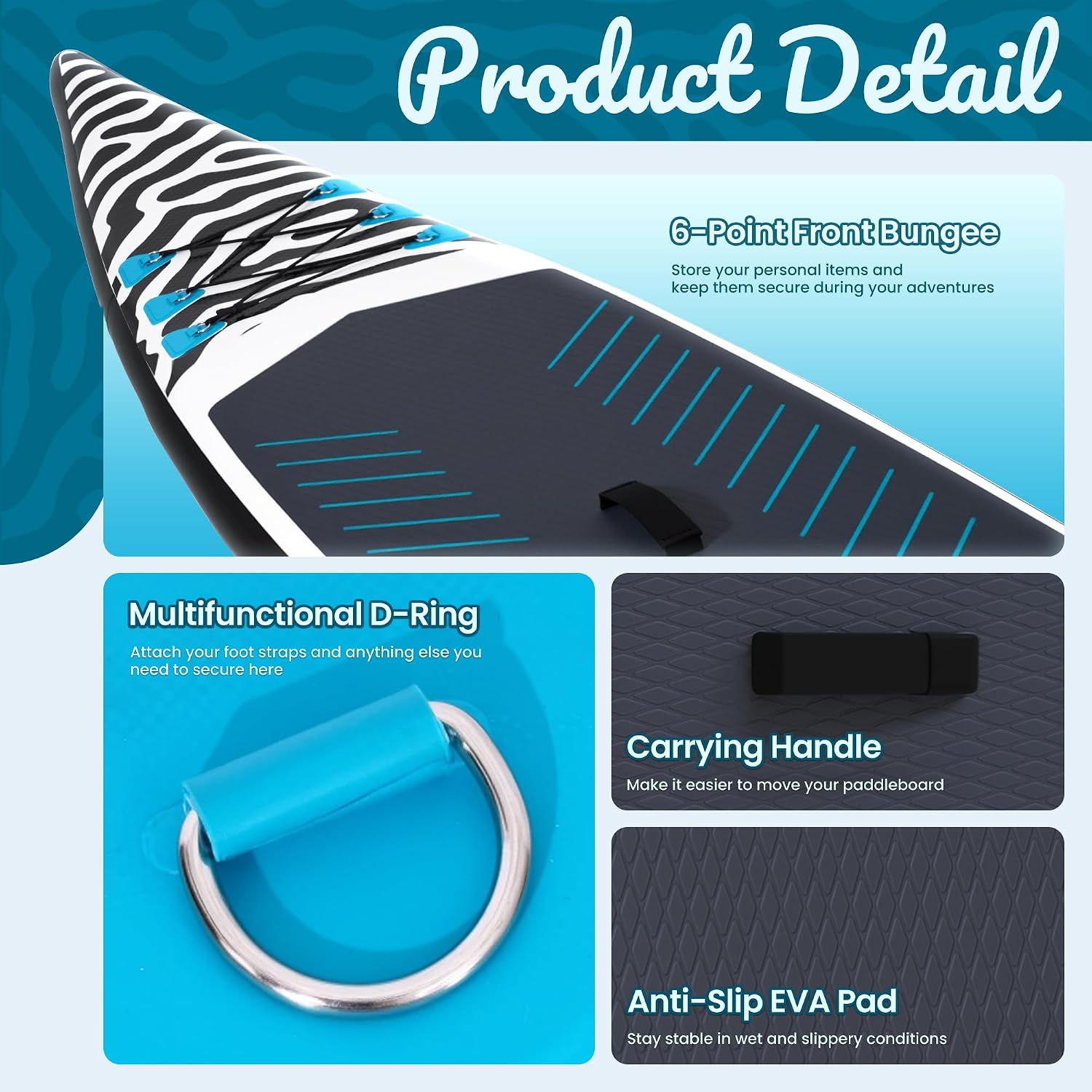 Paddle Board 14'x25'' Inflatable Paddle Board with Complete SUP Accessories, Anti-Slip EVA Deck, Air Pump, Removable Fins, Carrying Handle, Backpack for Adult