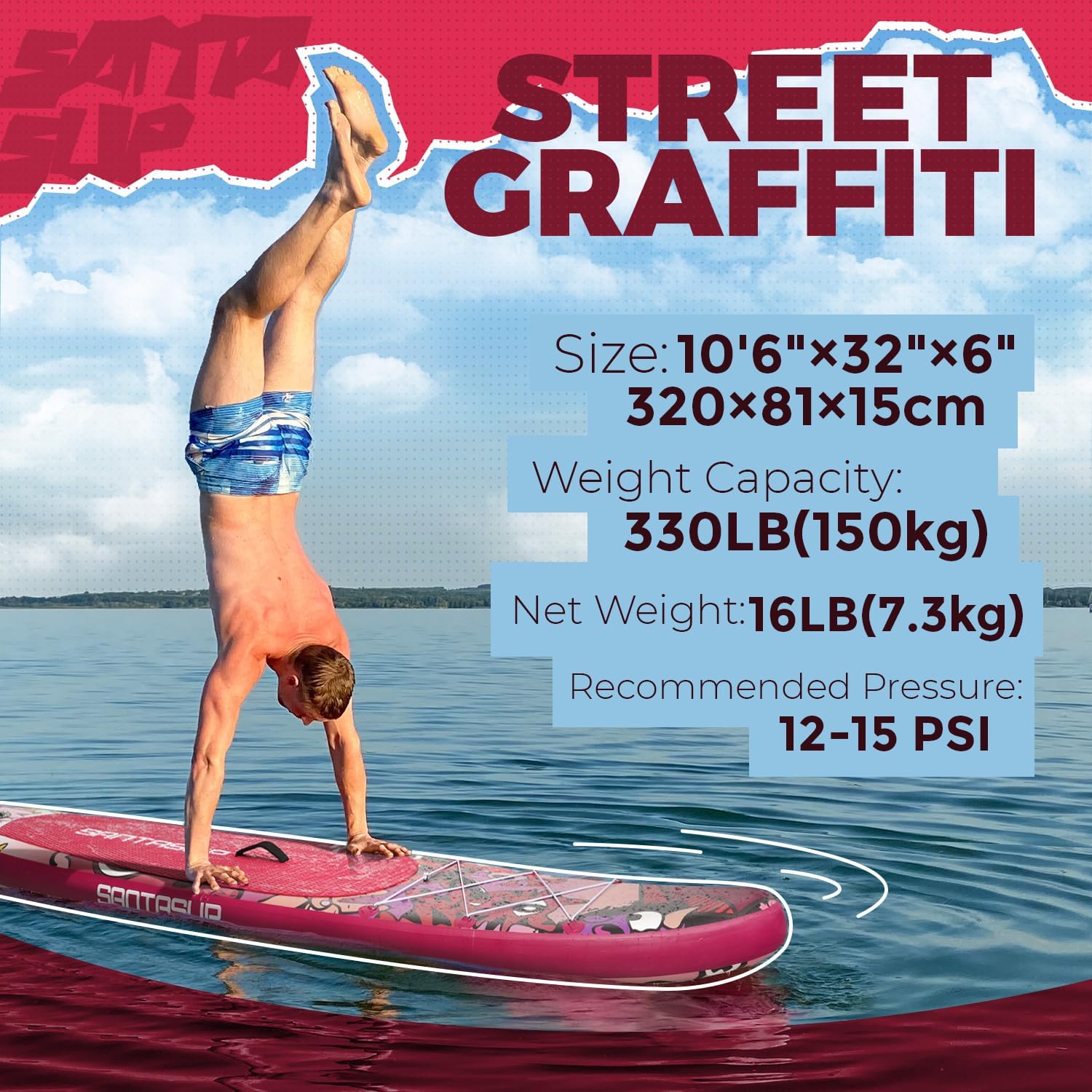 10'6'/11'Wide Inflatable Stand Up Paddle Board for Adults & Youth of All Skill Levels, with Premium SUP Paddleboard Accessories, Anti-Slip EVA Deck