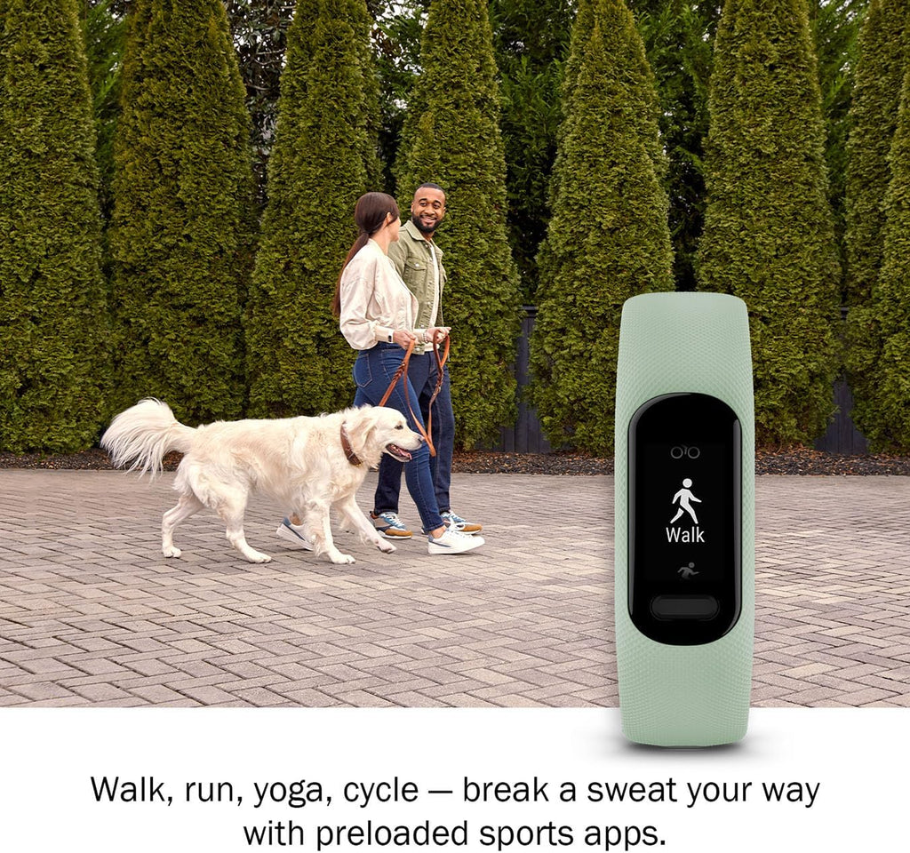Garmin vivosmart 5 Fitness Tracker, Long-Lasting Battery, Wrist Heart Rate, Sleep Tracking, Smart Notifications, Compatible with Phone GPS, Mint, Signature Series Charger Bundle