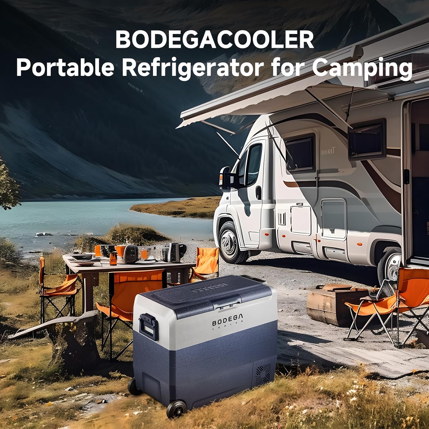 BODEGA COOLER 12 Volt Car Refrigerator,64 Quart Portable Fridge Cooler APP Control,-4℉-68℉ 60L Dual Zone Car Freezer Cooler, 12/24V DC and 100-240V AC for Camping,Travel,RV,Boat,Van,Road Trip