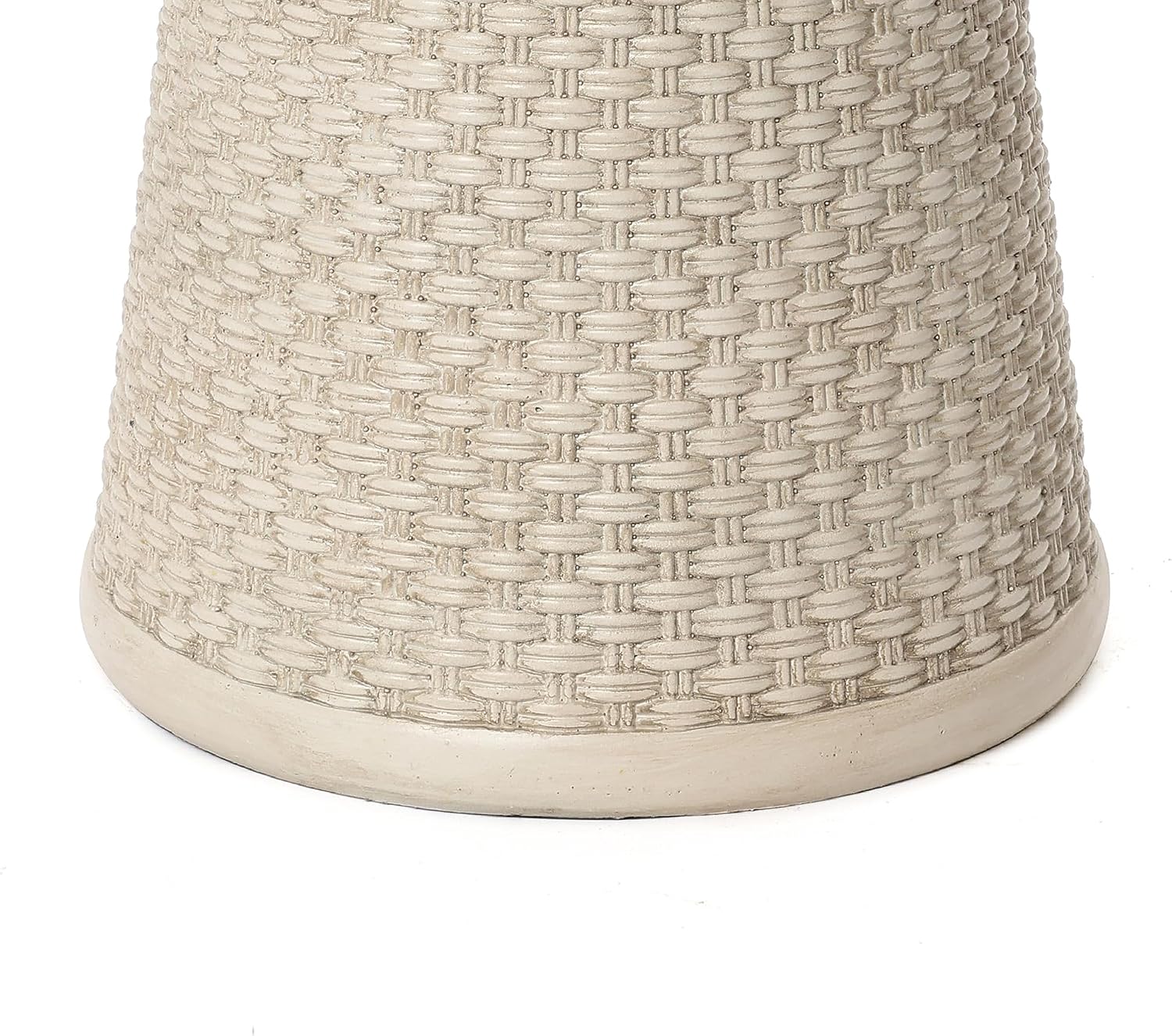LuxenHome 18.5' Woven Texture Outdoor Side Table with Storage, Round Patio Table with Ice Bucket for Garden, Balcony