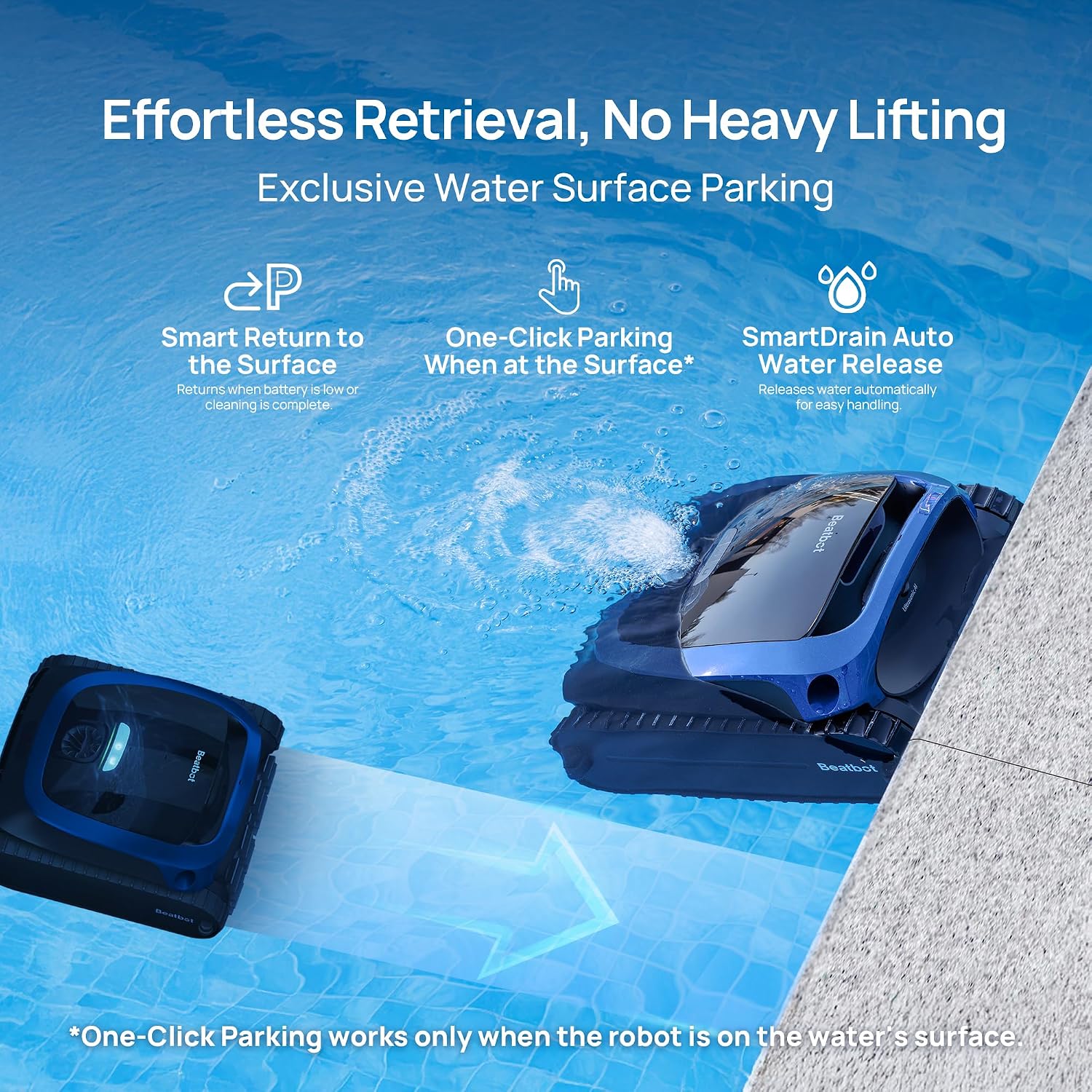 Beatbot AquaSense 2 Cordless Robotic Pool Vacuum Cleaner with iSkim Ultra Solar Powered Pool Skimmer, Water Clarification, Cleans Floor, Walls, Waterline and Surface-Blue