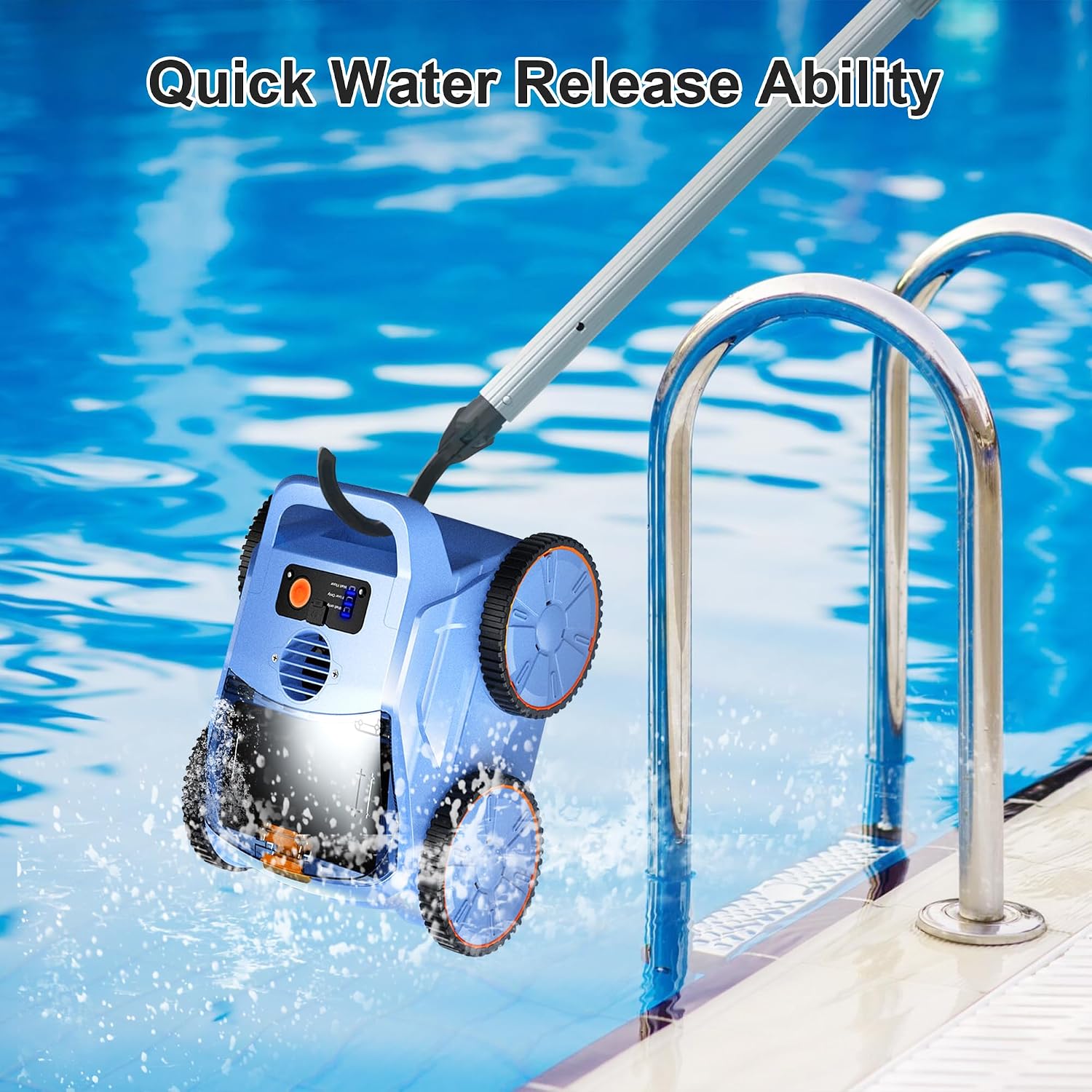 Robotic Pool Vacuum, Pool Cleaner for Inground Pools, Smart Navigation, Floor/Wall/Waterline Cleaning, 150 Mins Runtime for Pool Up to 2000 Sq.ft
