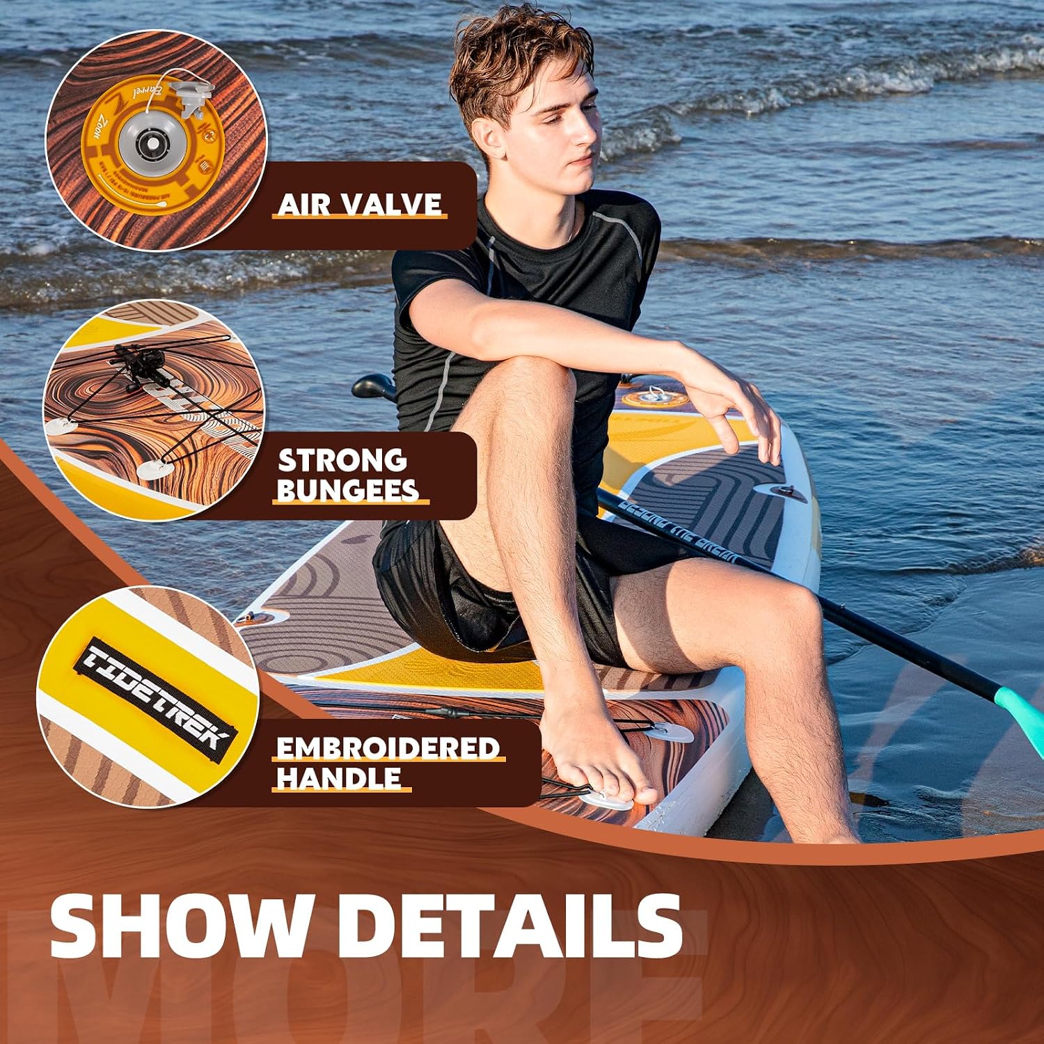 11'/11'6' x 33'/34' x 6' Inflatable SUP Paddle Board – Extra-Wide, Stable Stand Up Paddle Board with Premium Full Accessory Set for Adults & Youth