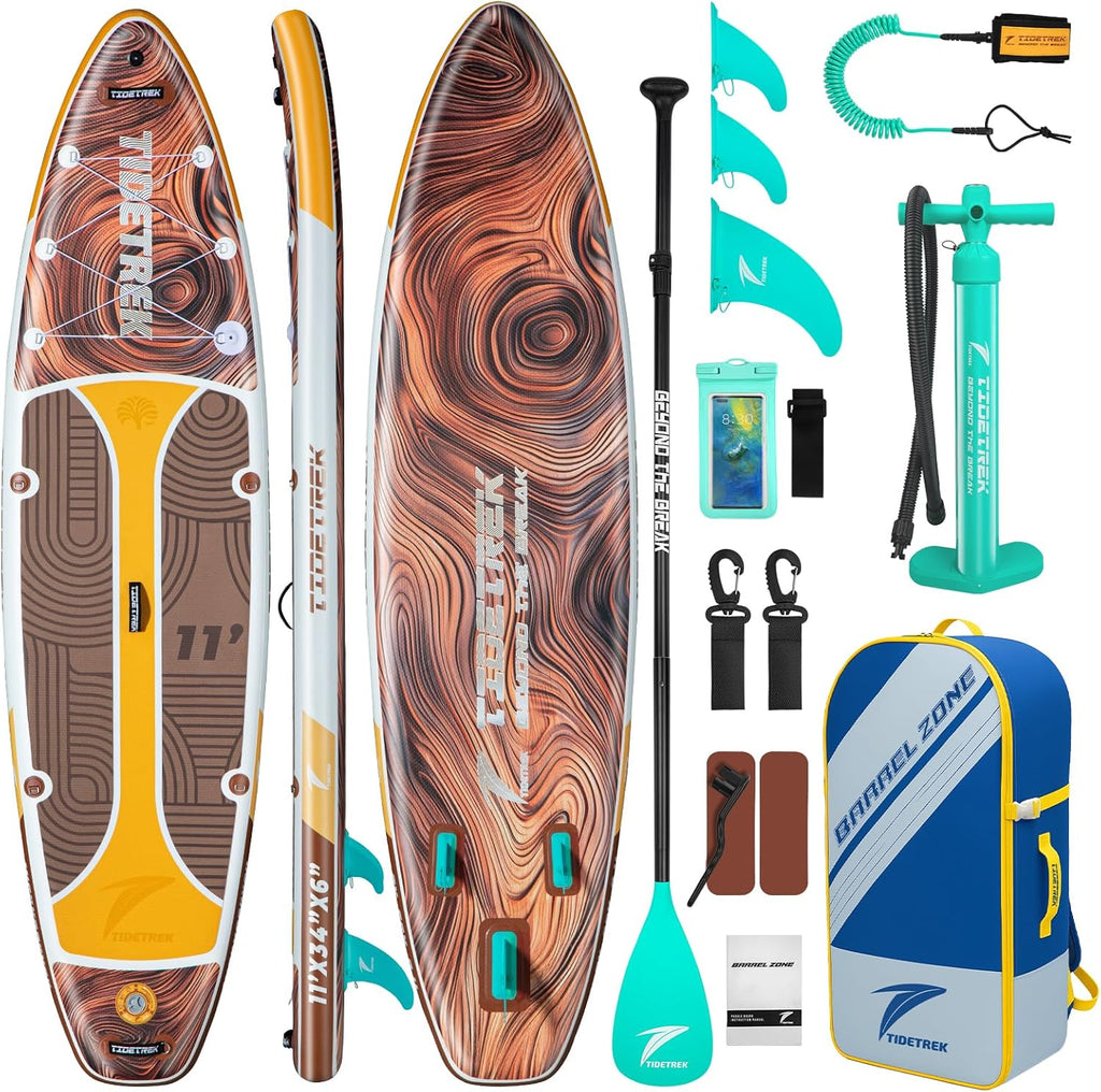 11'/11'6' x 33'/34' x 6' Inflatable SUP Paddle Board – Extra-Wide, Stable Stand Up Paddle Board with Premium Full Accessory Set for Adults & Youth