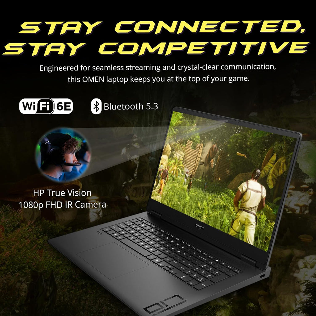 HP Omen 17 Gaming Laptop, NVIDIA GeForce RTX 5060, AMD Ryzen AI 9 365, 64GB RAM, 3TB Storage(2TB SSD+1TB Docking Station), Backlit Keyboard, 17.3' FHD 144Hz Display, Win 11 Pro, Black