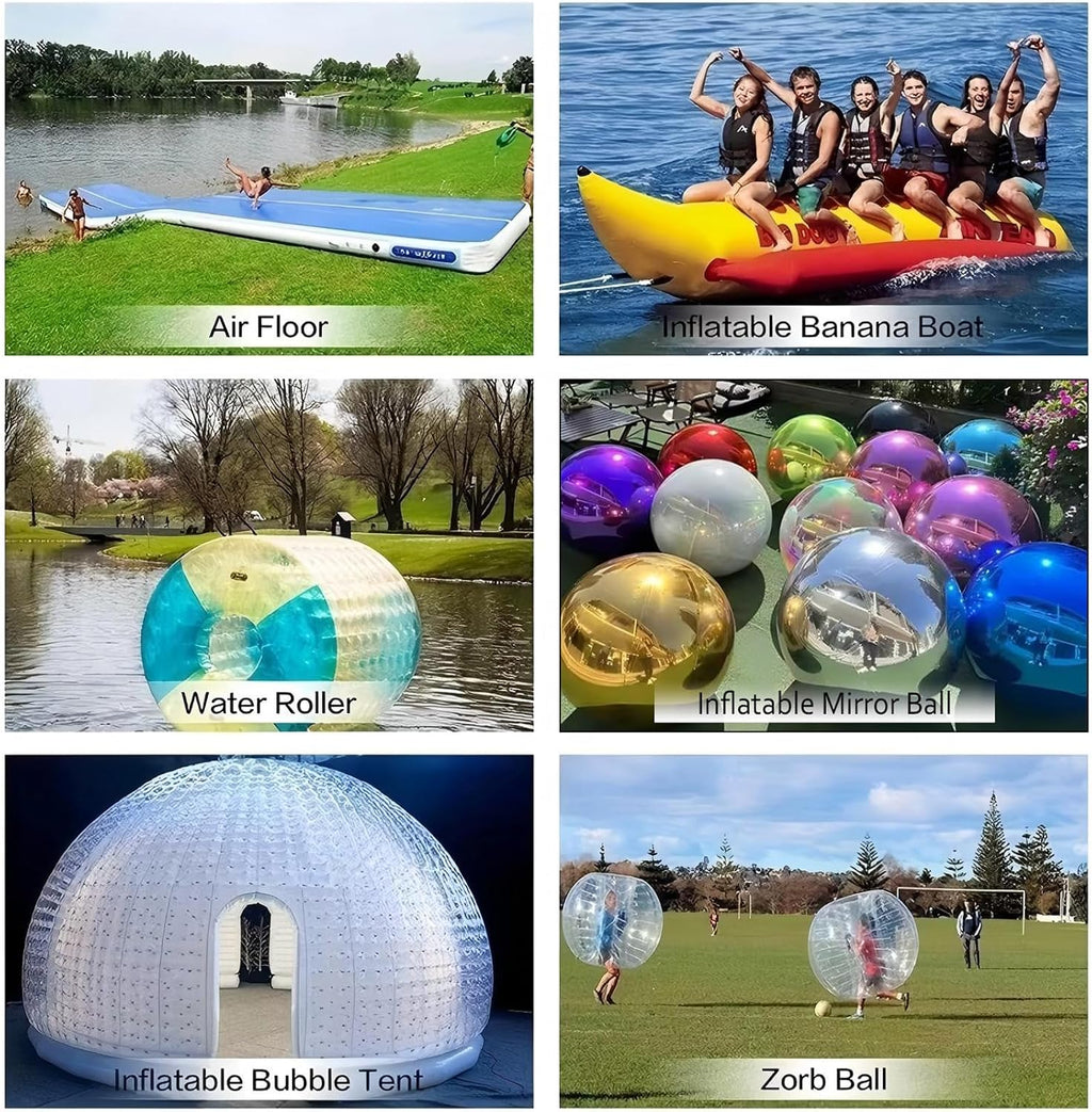 1200W Fast Electric Air Pump, Dual Nozzles for Inflatable Mirror Ball,Mattress, Pool Floats, Rafts, Quick Inflation Deflation, Portable Travel Pump