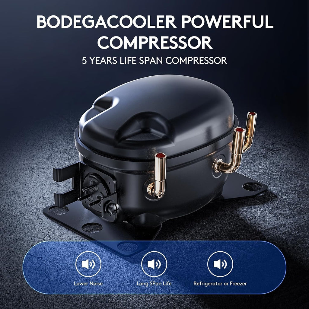 BODEGACOOLER 12 Volt Car Refrigerator, Portable Freezer WIFI APP Control, 40Quart (38L) Car Fridge -4℉-68℉, Electric Cooler 12/24V DC 100-240V AC for Outdoor, Truck, RV, Vehicles, Camping, Travel