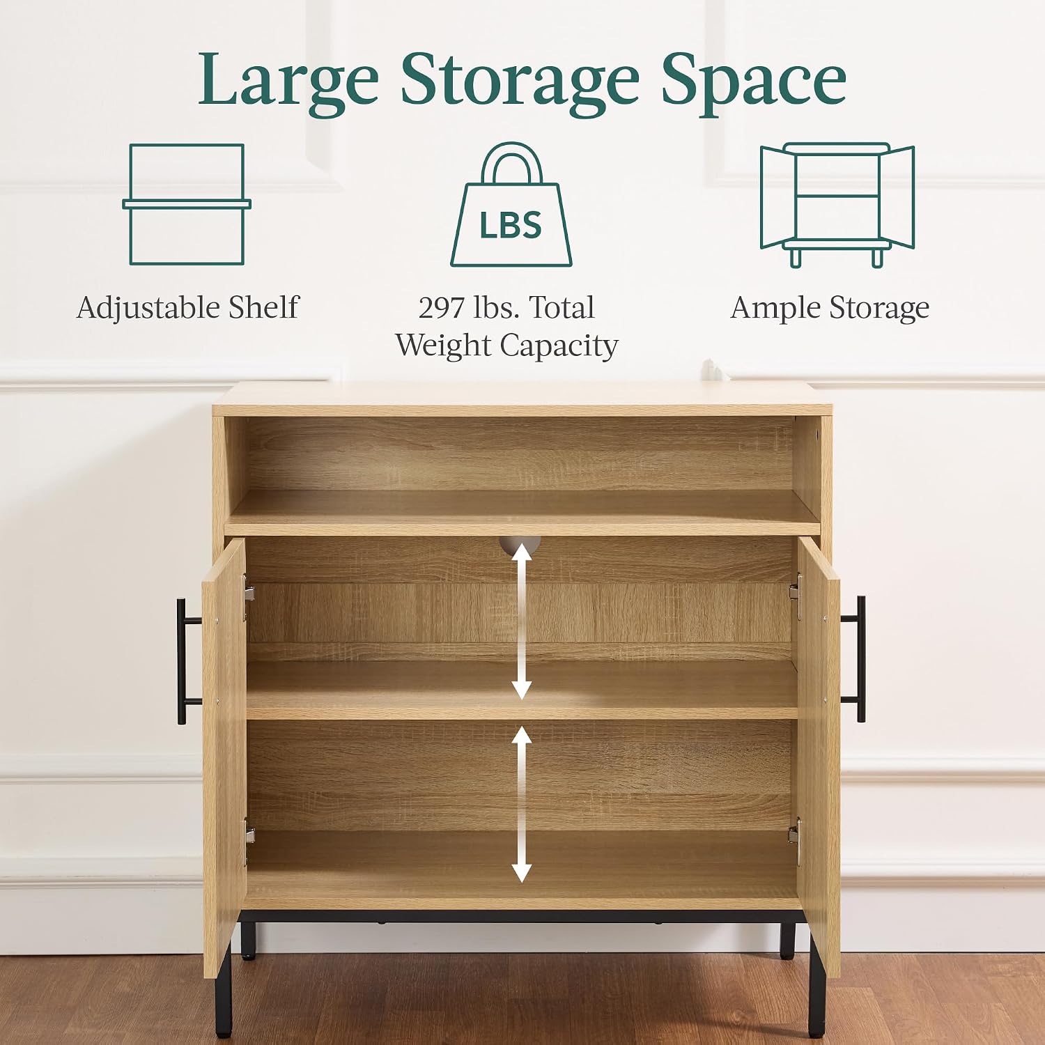 Best Choice Products Rattan Sideboard Buffet Cabinet, Entryway Table, Accent Storage Cabinet, Console Table for Hallway, Living Room, Dining Room - Natural
