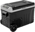 EUHOMY 12 Volt Refrigerator, 37QT(35L) Electric Cooler, Portable Freezer 12V/24V DC 100-240V AC, 12V Fridge -4℉~68℉, 12V Cooler with Wheels & 2 Baskets for Travel, Truck, Boat, Camping